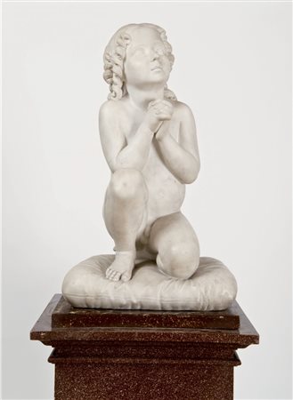 LUIGI PAMPALONI Firenze 1791 - 1847 Bambino in preghiera Scultura in marmo...