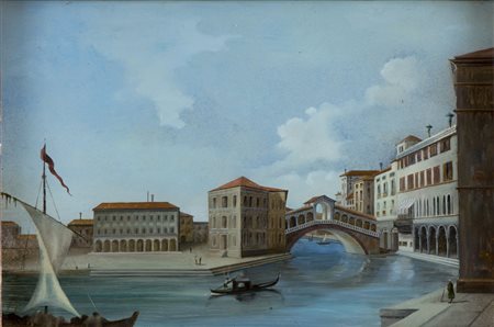 PITTORE ITALIANO FINE XVIII SECOLO San Marco all'imbrunire San Giorgio...