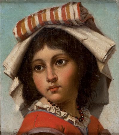 GIACOMO DI CHIRICO Potenza 1844 - Napoli 1884 Popolana Olio su tela cm 18 x...