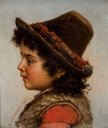 GIACOMO DI CHIRICO Potenza 1844 - Napoli 1884 Piccolo pastore 1870 Olio su...