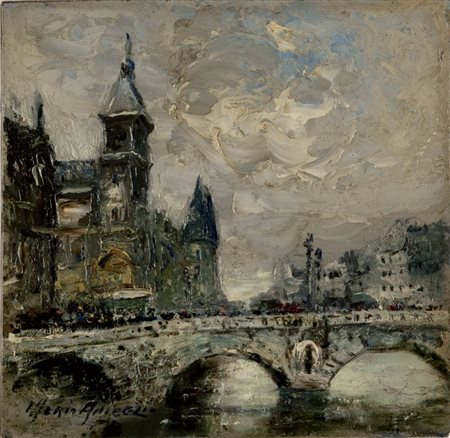 MARIO AMEGLIO Sanremo 1897 - Parigi 1970 Palazzo delle Conciergerie 1950 ca....