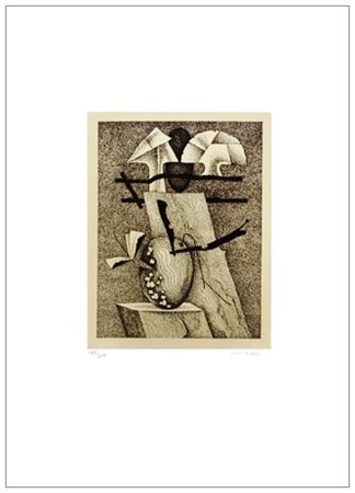 LUCA CRIPPA 1922 - 2002 Senza titolo Acquaforte a colori es.143/200. Firma +...