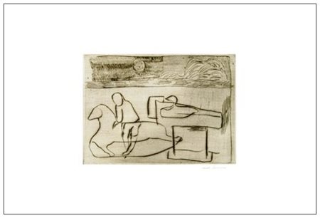 ERNESTO TRECCANI 1920 - 2009 Senza titolo Puntasecca es.1/5. Firma in b. a d....