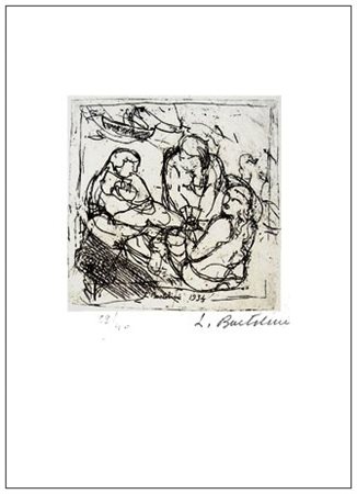 LUIGI BARTOLINI 1892 - 1963 Donne 1934 Acquaforte es.38/40. Firma e data...