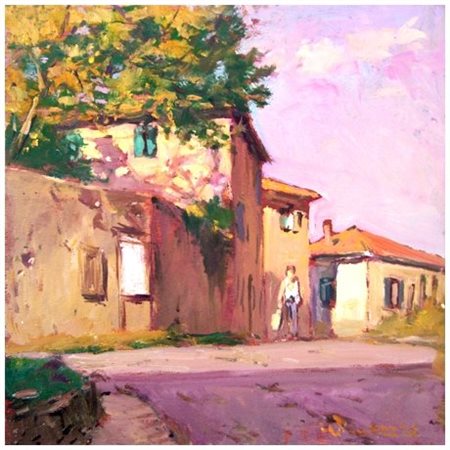 GIORGIO LUXARDO 1931 Case di Nugola, Livorno Olio su tavola 20 x 20. Firma in...