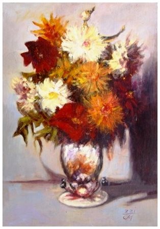 CORRADO MICHELOZZI 1883 - 1965 Senza titolo Olio su faesite 50 x 35. Firma in...