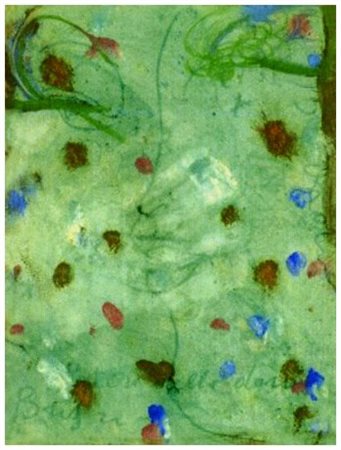 GIUSEPPE DESIATO 1935 Senza titolo 1984 T.m. e vernice dorata su carta 24 x...