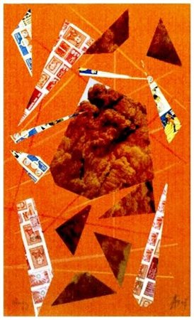 ARRIGO LORA TOTINO 1928 Fuoco n.2 2007 Pittura, t.m. e collage su cartoncino...