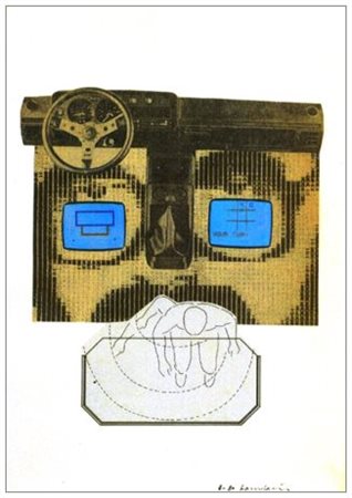 HANS CLAVIN Olanda 1946 Your turn I 1980 Collage su carta 29,7 x 21. Firma e...