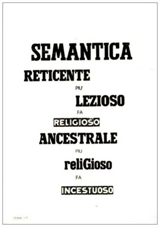 SARENCO 1945 Semantica 1965 Colore tipografico su carta 70 x 50. Firma e data...