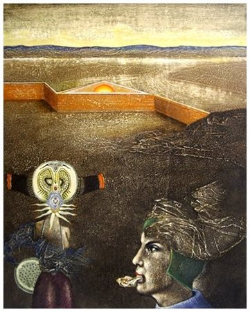 ANTONIO CALDARERA 1942 Senza titolo 1981 Olio su faesite 30 x 25. Firma e...