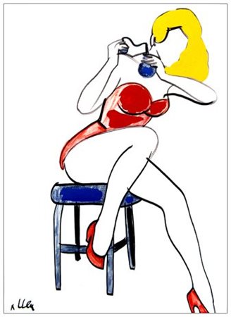 MARCO LODOLA 1955 Figura seduta 2006 Olio su tela 80 x 60. Firma in b. a s....