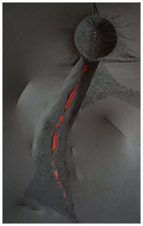 DINO CASTELVECCHI 1935 Senza titolo Pittura, sabbie e led luminosi su tela...