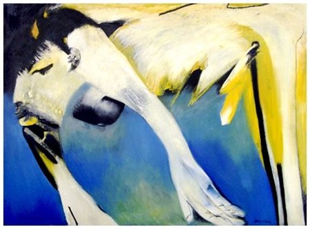 REMO BRINDISI 1918 - 1996 Frustrazione 1990 ca. Olio su tela 150 x 200. Firma...