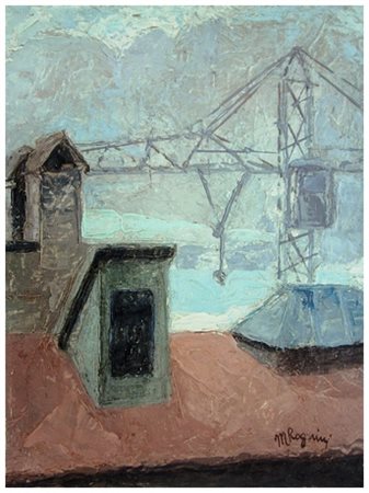 MARIO ROGNINI Calci 1911 – Pisa 1992 Senza titolo Olio su tela accoppiata a...