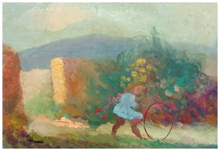 GUIDO GUIDI Livorno 1901 – Livorno 1998 Senza titolo Olio su tavola 35 x 50....