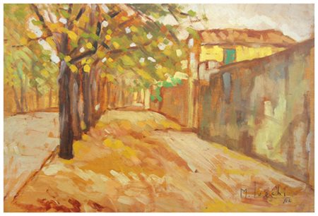 MASANIELLO LUSCHI Livorno 1942 – Livorno 1995 Autunno I 1962 Olio su tavola...
