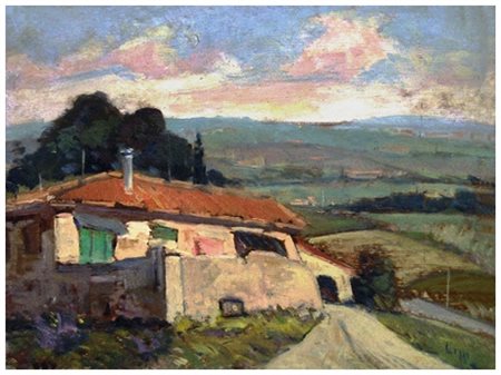 ARMANDO LIPPI Livorno Senza titolo Olio su tavola 36 x 48,5. Firma in b. a d.