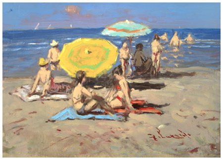 GIORGIO LUXARDO Livorno 1937 Senza titolo Olio su tavola 14,7 x 20. Firma in...