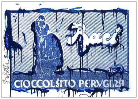 MASSIMO FALSETTI Roma 1955 Baci 2015 Smalto su tela emulsionata 70 x 100....