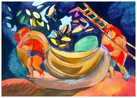 LUIGI GUERRICCHIO Matera 1932 – Matera 1996 Senza titolo Olio su tela 49,5 x...