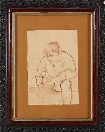 SOLDATI ATANASIO (1896 - 1953) Senza titolo. 1951. China su carta. Cm 11,00 x...