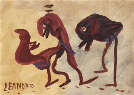 LEANDRO EZECHIELE (1905 - 1981) Senza titolo. Tecnica mista su cartoncino. Cm...