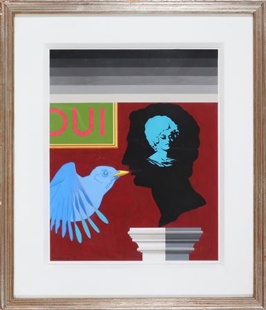 KEUNEN ALEXIS (1921 - 1990) La conversation. 1970. Gouache. Cm 40,00 x 50,00....