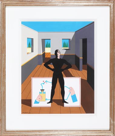 KEUNEN ALEXIS (1921 - 1990) La limite. 1970. Gouache. Cm 40,00 x 50,00. Firma...