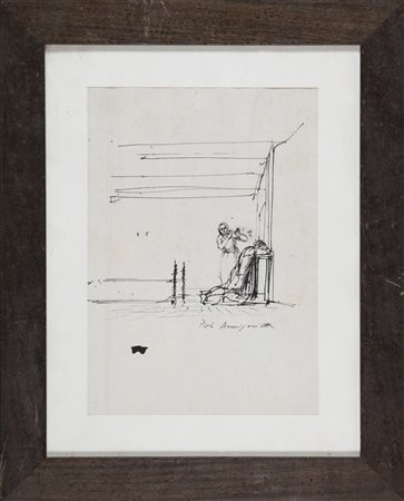 ANNIGONI PIETRO (1910 - 1988) Senza titolo. Tecnica mista su carta. Cm 20,00...