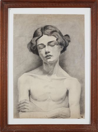 LESSI TITO (1858 - 1917) Ritratto. Disegno a matita su carta. Cm 42,00 x...