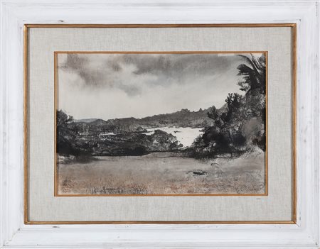 ANNIGONI PIETRO (1910 - 1988) Sneem Irlanda. 1970. Carboncino su carta. Cm...