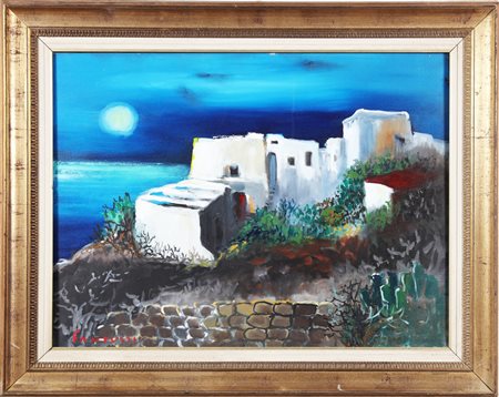 FANTUZZI ELIANO (1909 - 1987) Senza titolo. Olio su tela. Cm 80,00 x 60,00....