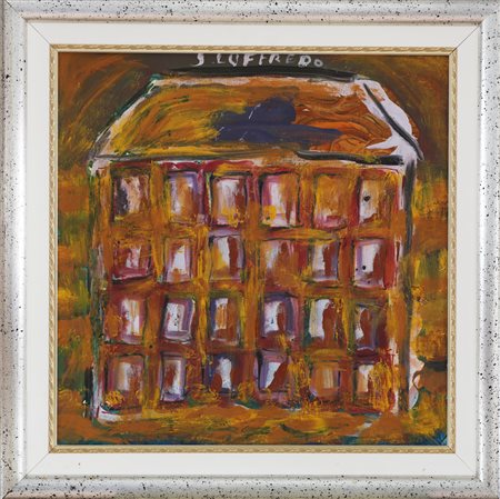 LOFFREDO SILVIO (n. 1921) Battistero. Olio su tela. Cm 50,00 x 50,00. Firma...