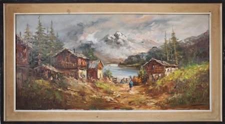 BRIOSCHI AHTOS RENZO (1922 - 2000) Paesaggio. Olio su tela. Cm 120,00 x...