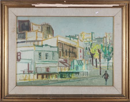 RUGGIERO AMEDEO (1912 - 1986) Parigi. Olio su tela. Cm 70,00 x 52,00. Firma...