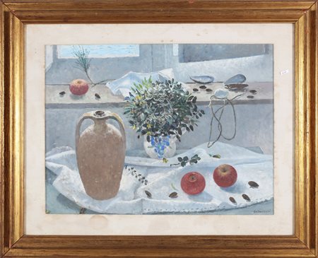 COLACICCHI GIOVANNI (1900 - 1993) Finestra sul mare. Olio su tela. Cm 60,00 x...