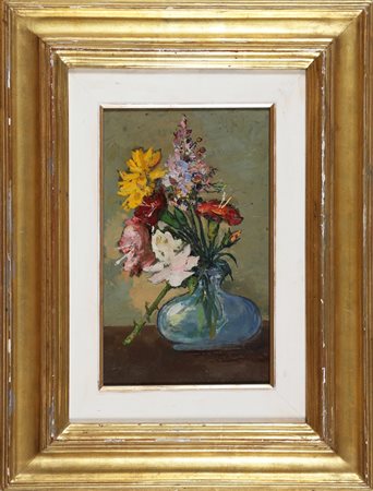 BARTOLENA GIOVANNI (1866 - 1942) Fiori. 1917. Olio su tela . Cm 17,00 x...