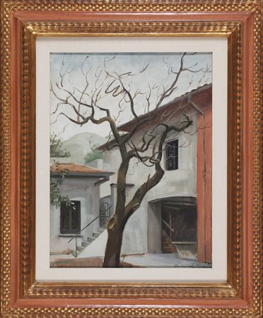 DUDOVICH MARCELLO (1878 - 1972) Senza titolo. Olio su tela incollata su...