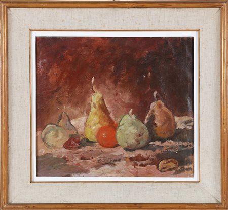 CARENA FELICE (1879 - 1966) Natura morta. 1948. Olio su tela. Cm 40,00 x...