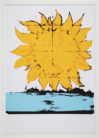 SCHIFANO MARIO (1934 - 1998) O Sole mio. Litografia. Cm 70,00 x 100,00....