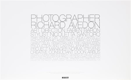 AVEDON RICHARD (1923 - 2004) Calendario Pirelli. 1997. Stampa. Cm 70,00 x 50,00.