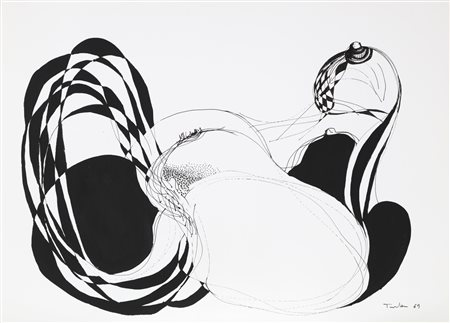 TINTERI ODO (n. 1939) Senza titolo 2. 1969. Tecnica mista su cartoncino. Cm...