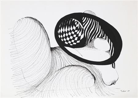 TINTERI ODO (n. 1939) Senza titolo 3. 1969. Tecnica mista su cartoncino. Cm...