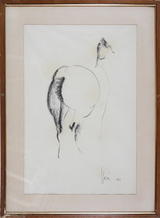 SARRI SERGIO (n. 1938) Senza titolo. 1964. Tecnica mista su carta. Cm 40,00 x...