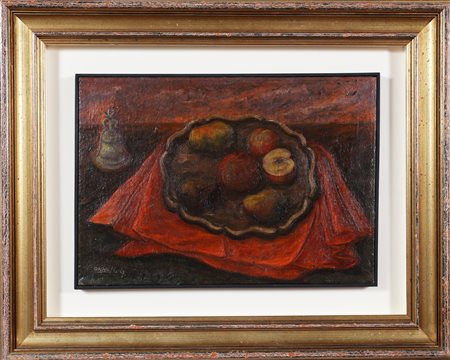 ORIANI PIPPO (1909 - 1972) Natura morta. 1943. Olio su tela. Cm 50,00 x...