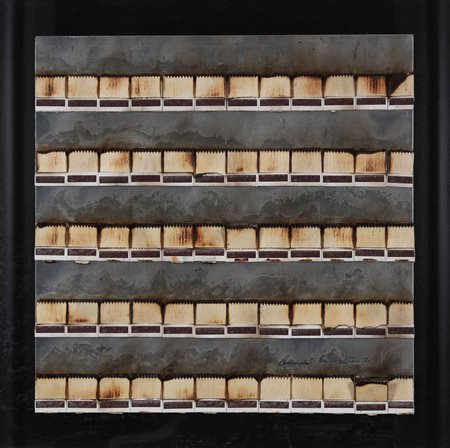 AUBERTIN BERNARD (n. 1934) Fiammiferi bruciati. 2010. Fiammiferi bruciati su...