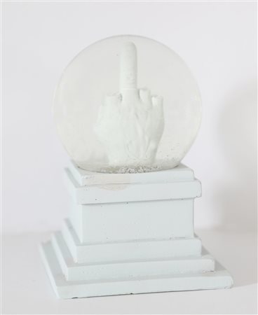CATTELAN MAURIZIO (n. 1960) Snowball. L.O.V.E. Vetro e resina. Cm 15,00 x...