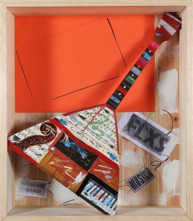 CHIARI GIUSEPPE (1926 - 2007) Balalaika. Tecnica mista su tavola. Cm 56,00 x...