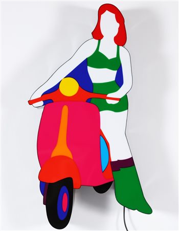 LODOLA MARCO (n. 1955) Vespa. installazione luminosa. Cm 50,00 x 104,00 x...